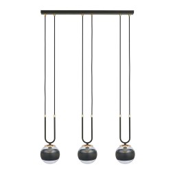transparentna z czarnym paskiem LAMPA WISZĄCA GLAM 3 BLACK/STRIPE