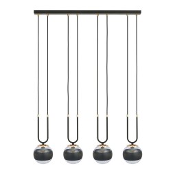lampa wisząca transparentna z czarnym paskiem LAMPA WISZĄCA GLAM 4 BLACK/STRIPE