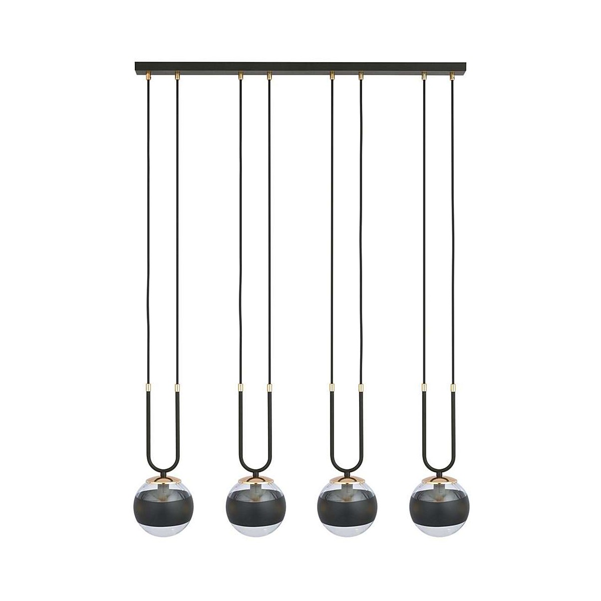 lampa wisząca transparentna z czarnym paskiem LAMPA WISZĄCA GLAM 4 BLACK/STRIPE