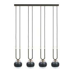 lampa wisząca transparentna z czarnym paskiem LAMPA WISZĄCA GLAM 4 BLACK/STRIPE