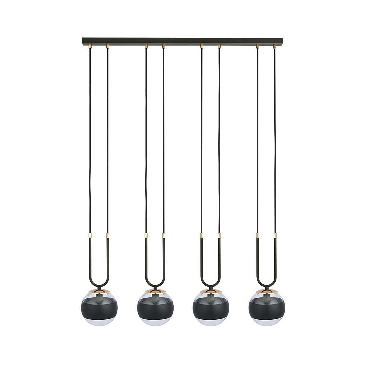 lampa wisząca transparentna z czarnym paskiem LAMPA WISZĄCA GLAM 4 BLACK/STRIPE