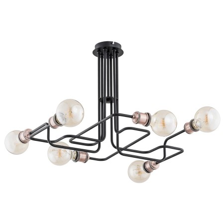 LAMPA SUFITOWA ALFA HOOK CZARNA 6xE27