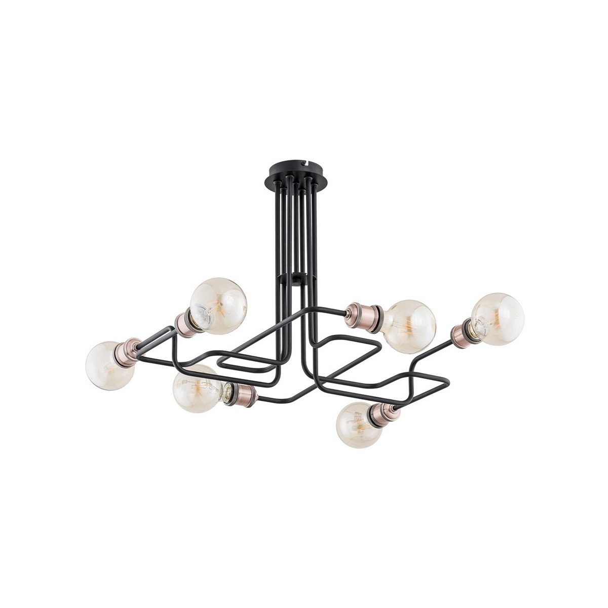 LAMPA SUFITOWA ALFA HOOK CZARNA 6xE27