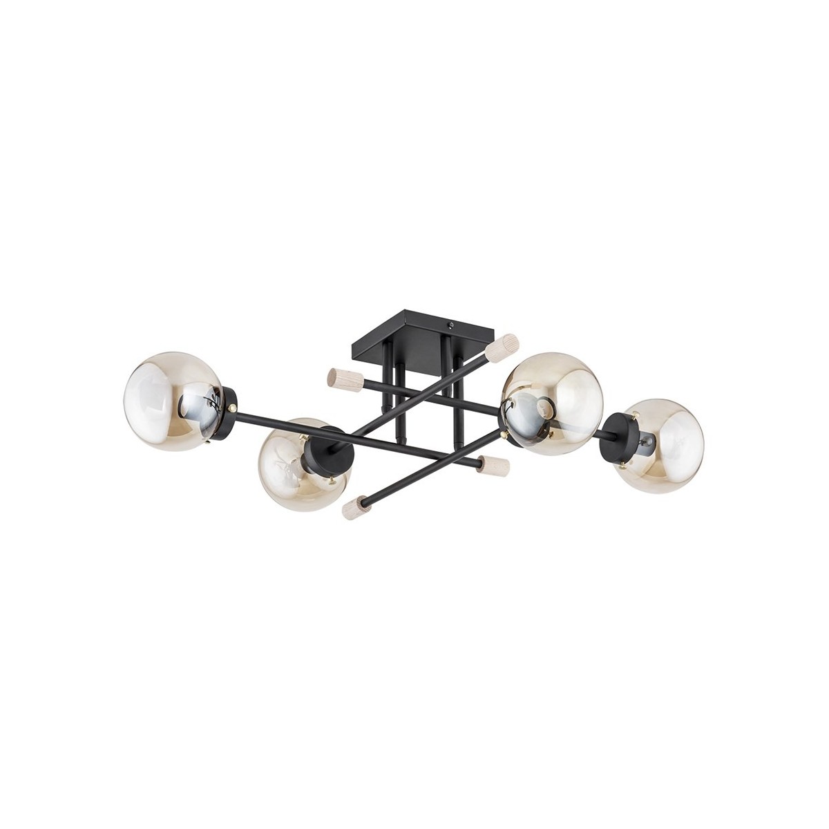 LAMPA SUFITOWA ALFA TRANSFER CZARNA 4xE14