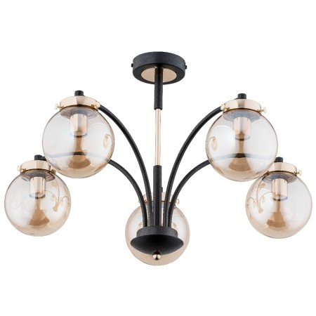 LAMPA SUFITOWA ALFA VIOLA CZARNO-ZŁOTA 5xE14