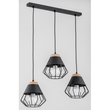 LAMPA WISZĄCA ALFA RINA CZARNA 3xE27