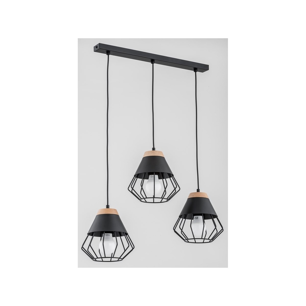 LAMPA WISZĄCA ALFA RINA CZARNA 3xE27