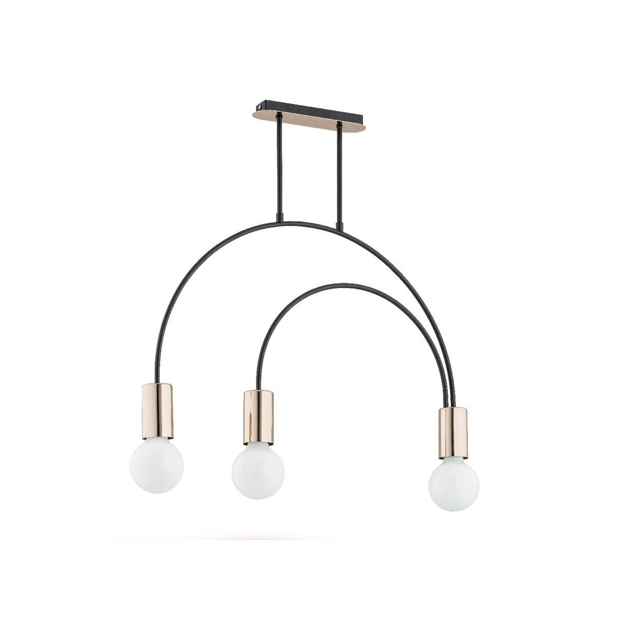 LAMPA SUFITOWA ALFA HARRY CZARNA 3xE27