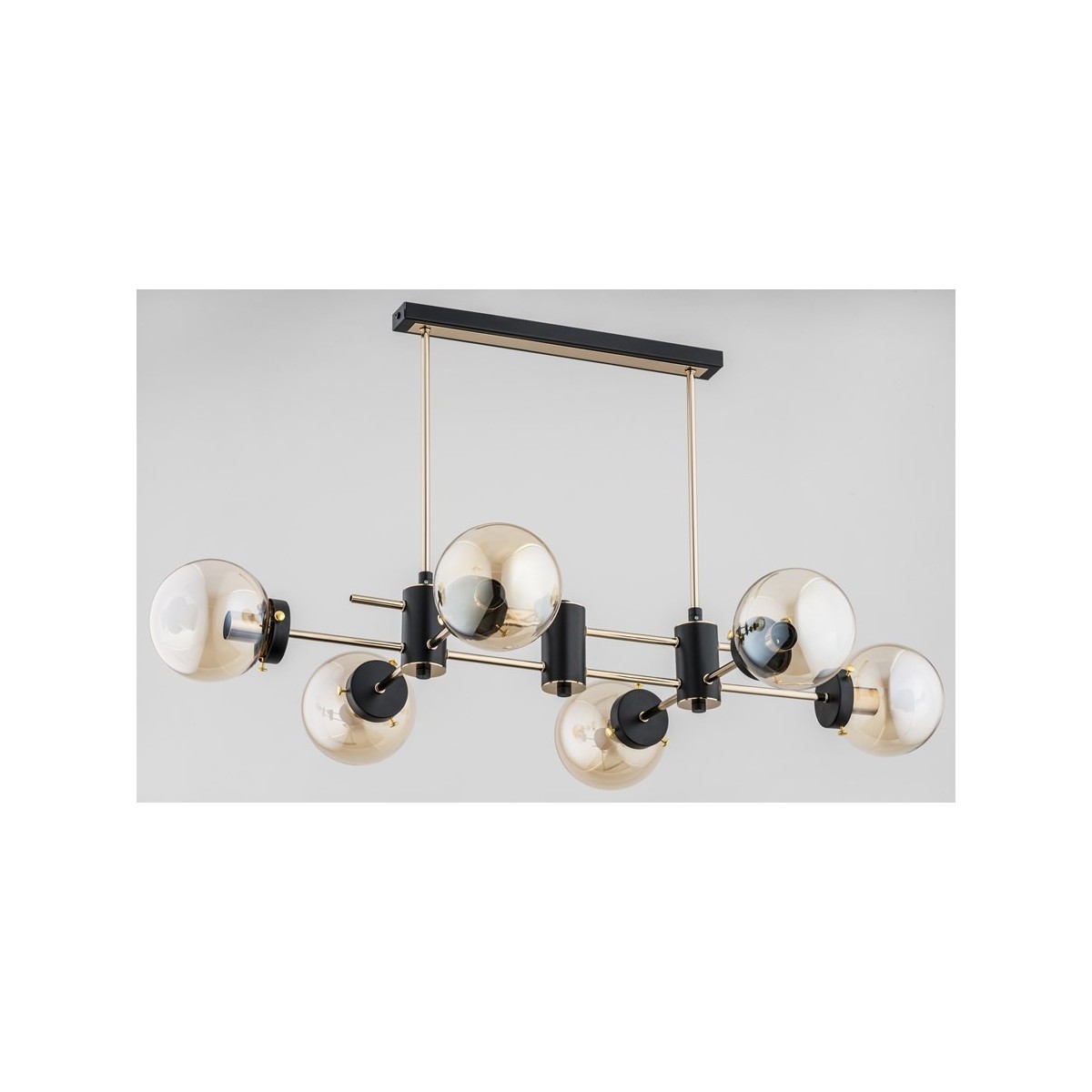 LAMPA SUFITOWA ALFA LINIO SOLA CZARNO-ZŁOTA 6xE14