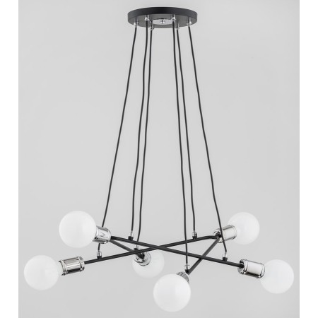 LAMPA WISZĄCA ALFA VIVIA CZARNA 6xE27