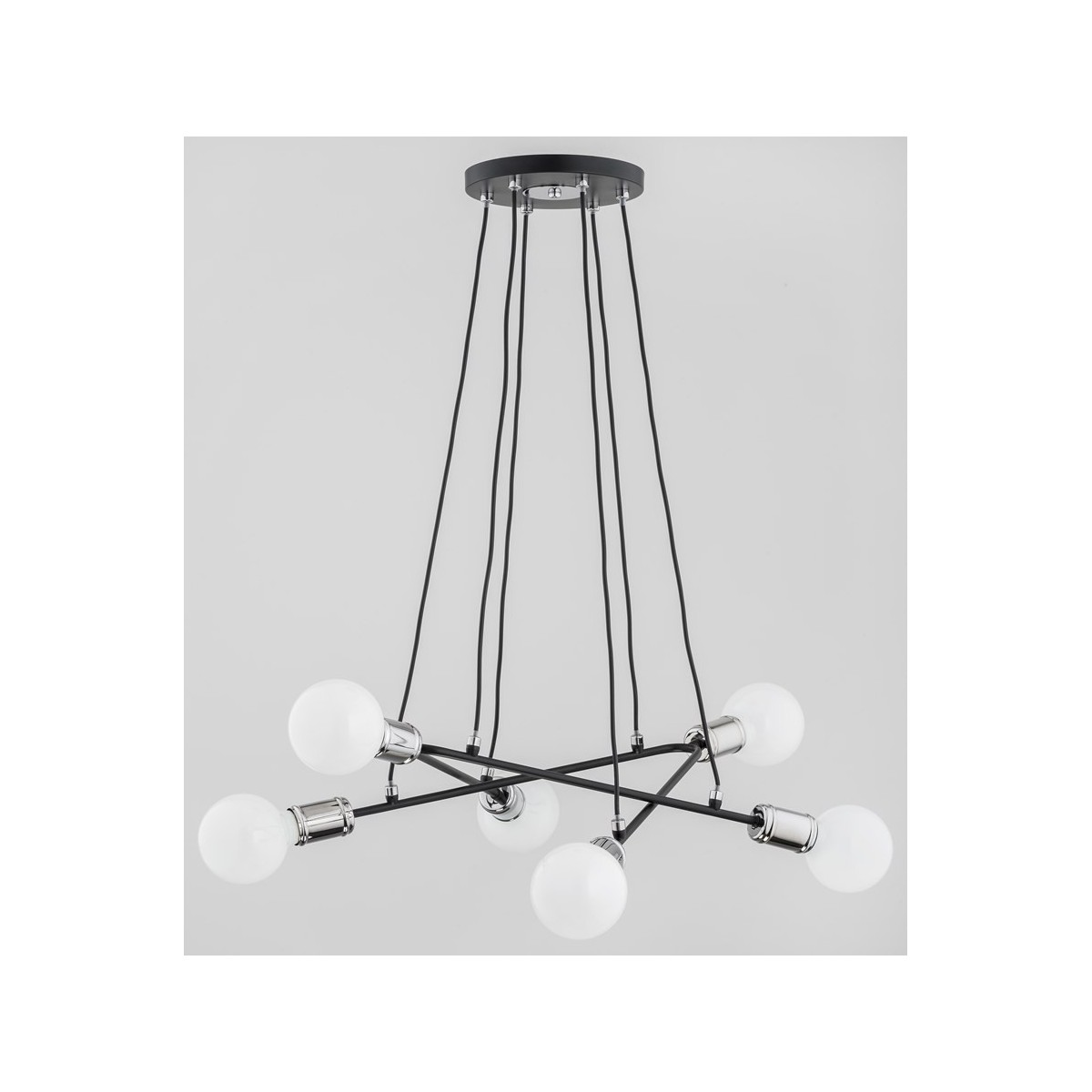 LAMPA WISZĄCA ALFA VIVIA CZARNA 6xE27