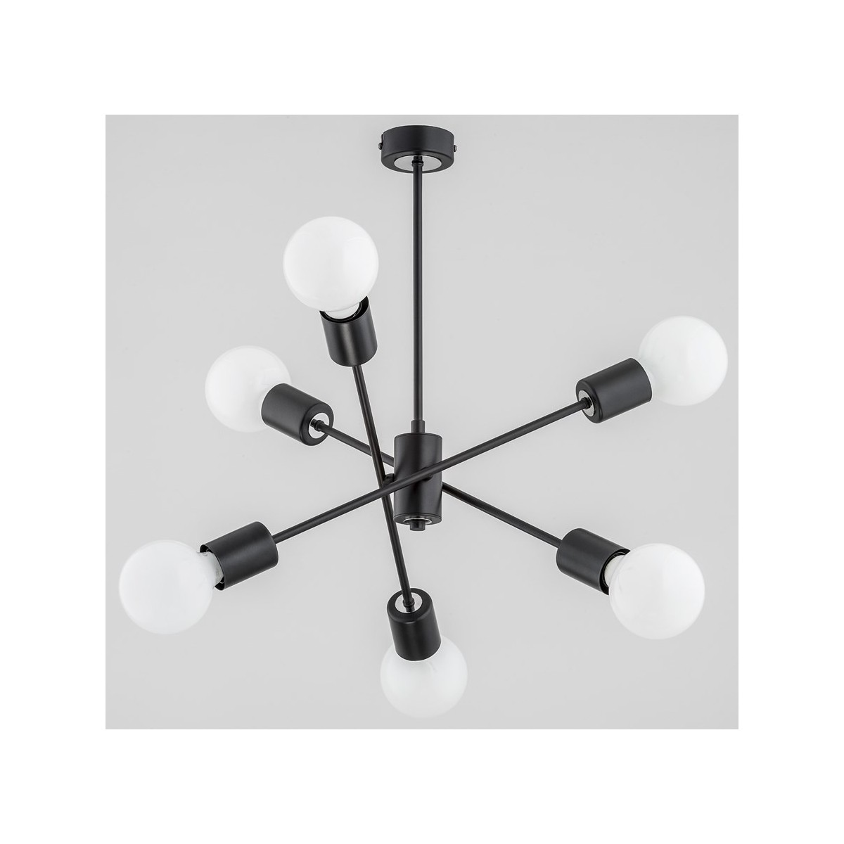 LAMPA SUFITOWA ALFA MADI CZARNA 6xE27