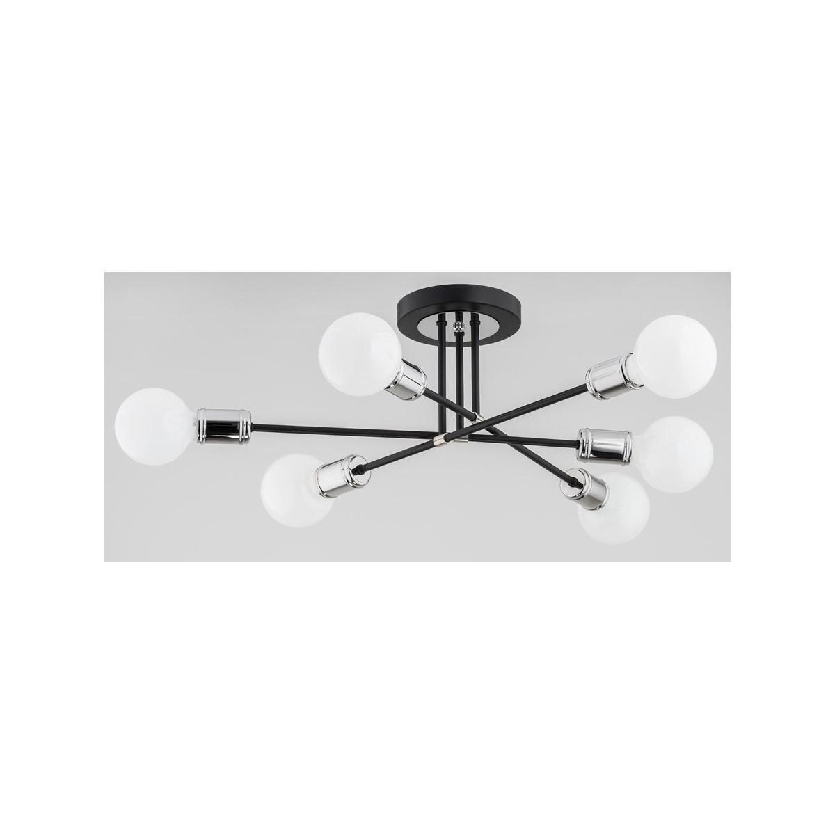 LAMPA SUFITOWA ALFA TOLEDO CZARNA 6xE27