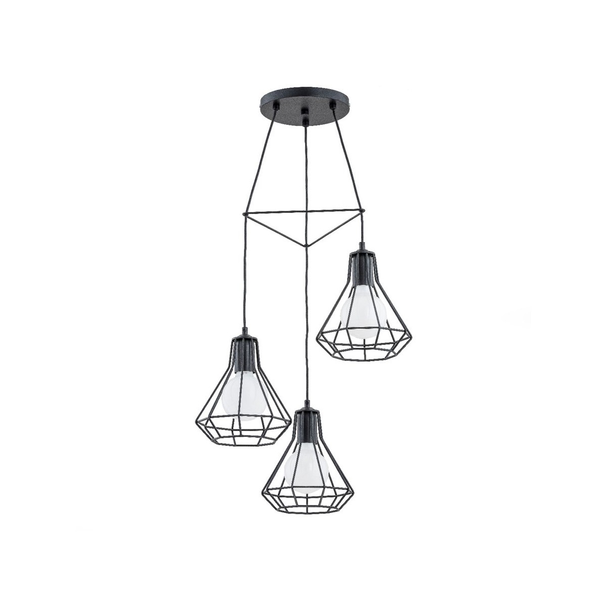 LAMPA WISZĄCA ALFA KORD CZARNA 3xE27