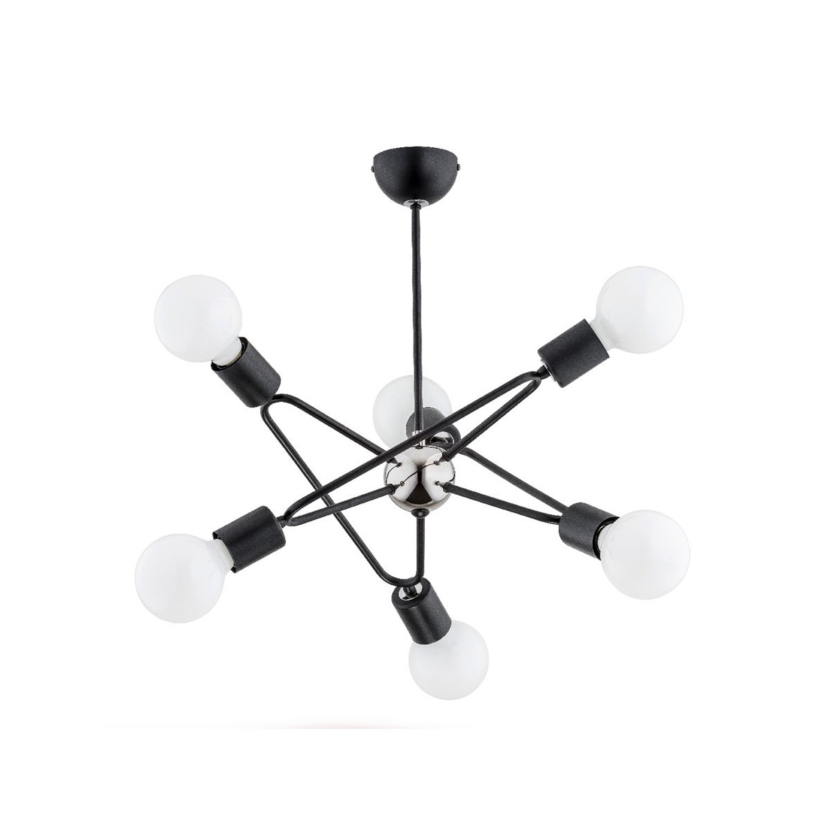 LAMPA SUFITOWA ALFA BARI CZARNA 6xE27