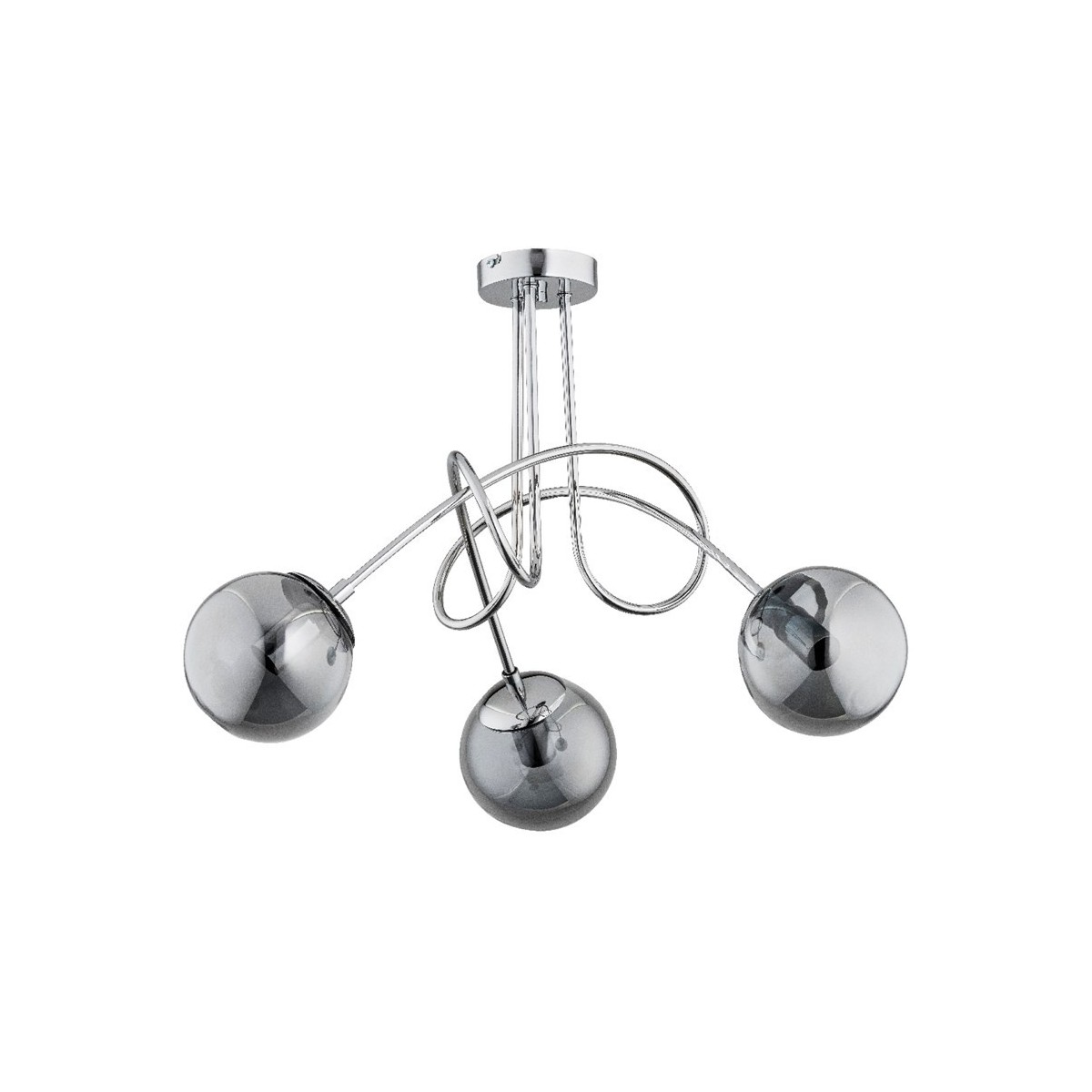 LAMPA SUFITOWA ALFA TANGO SZKŁO CHROM 3xE14