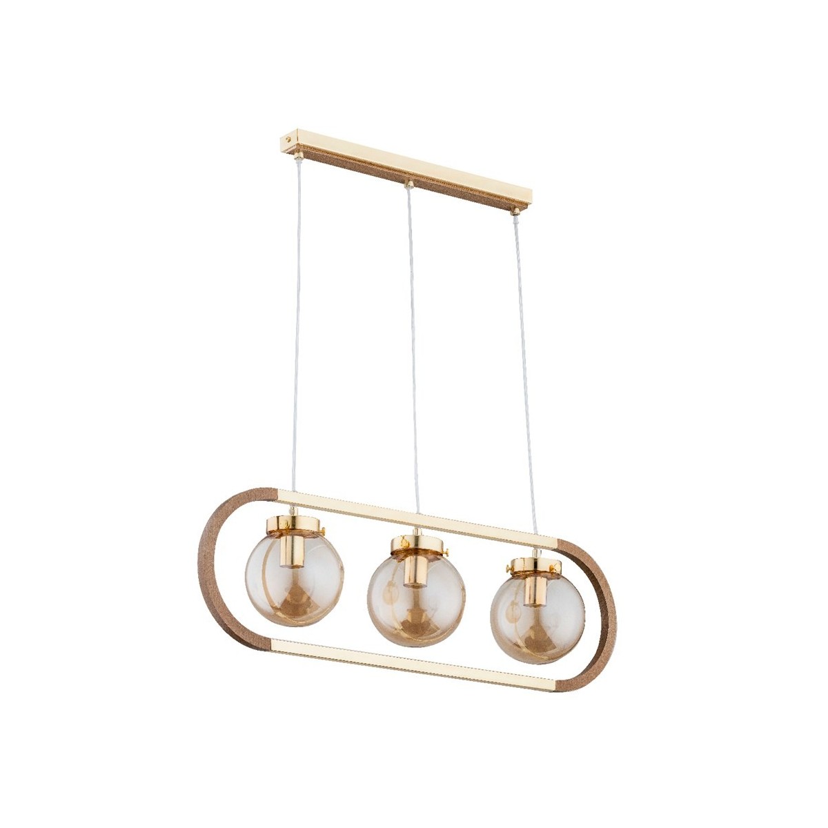 LAMPA WISZĄCA ALFA RINO DREWNIANA 3xE14