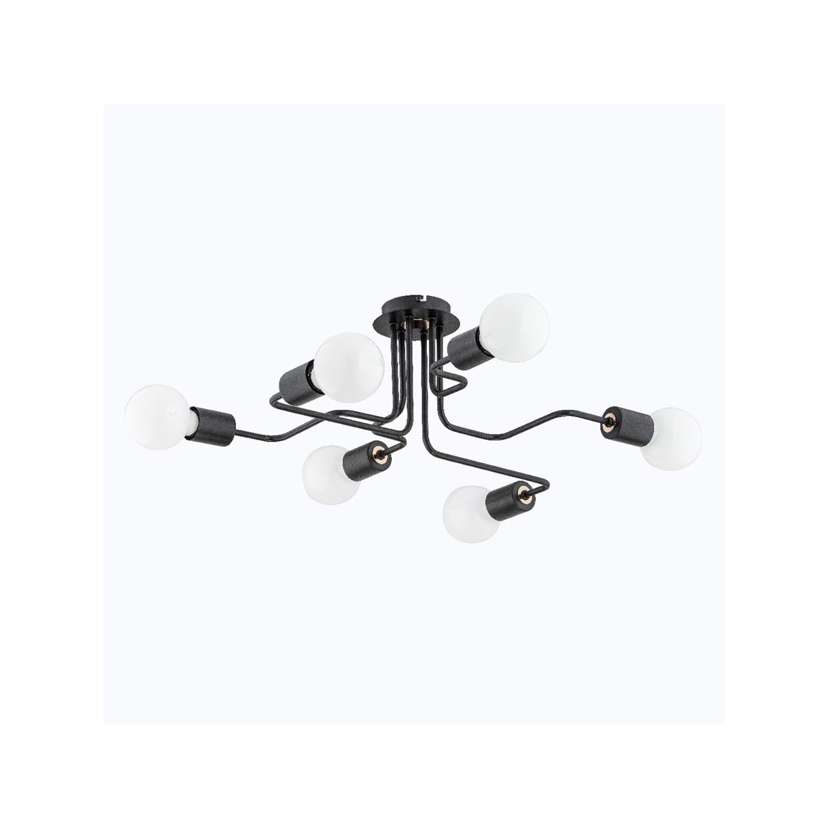 LAMPA SUFITOWA ALFA HARP CZARNA 6xE27