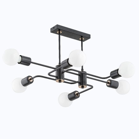 LAMPA SUFITOWA ALFA SEBA CZARNA 6xE27