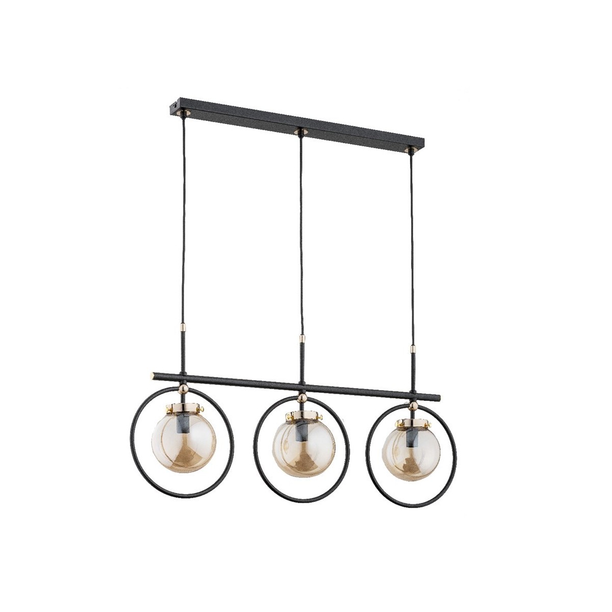 LAMPA WISZĄCA ALFA EMIKO CZARNA 3xE14