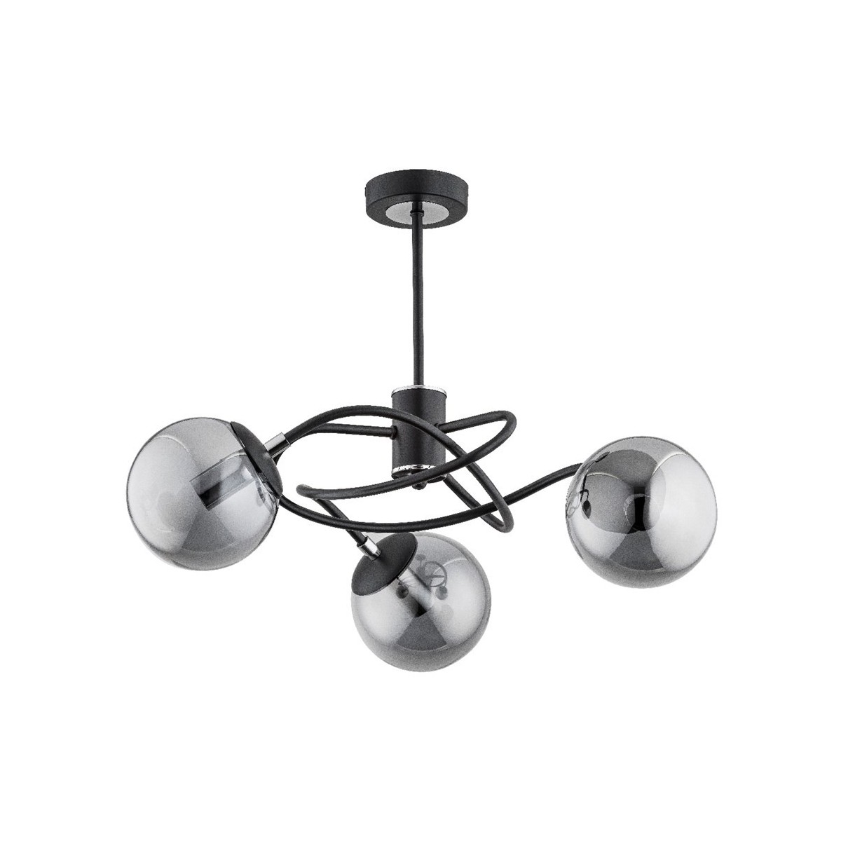 LAMPA SUFITOWA ALFA DOXA CZARNA 3xE14