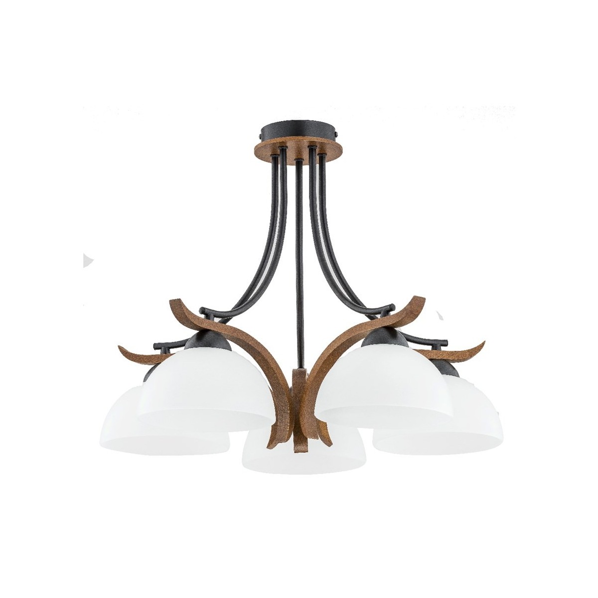 LAMPA SUFITOWA ALFA BAFIA DREWNIANA 5xE27