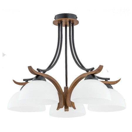 LAMPA SUFITOWA ALFA BAFIA DREWNIANA 5xE27