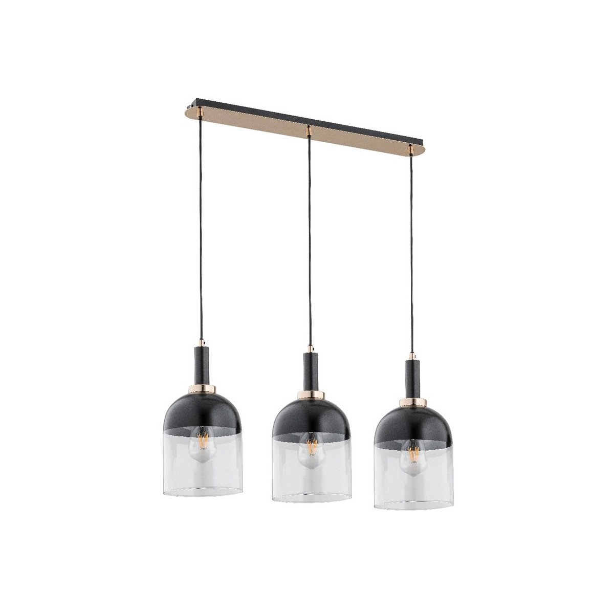 LAMPA WISZĄCA ALFA VENTO CZARNA 3xE27