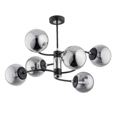 LAMPA SUFITOWA ALFA DEMA CHROM I CZARNY 6xE14
