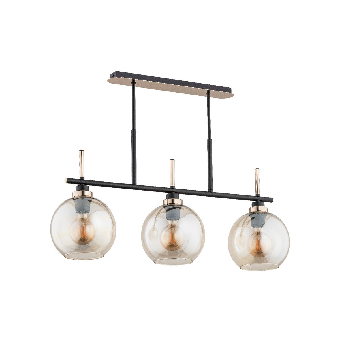 LAMPA SUFITOWA ALFA DOLFI CZARNA 3xE27