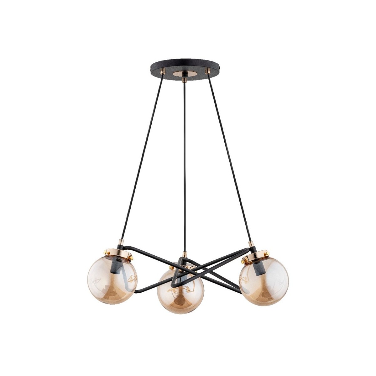 LAMPA WISZĄCA ALFA VEGA CZARNA 3xE14