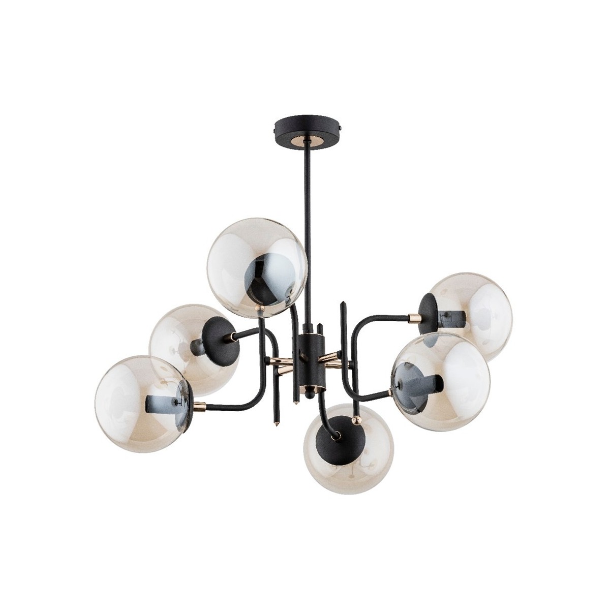 LAMPA SUFITOWA ALFA MALTA CZARNA 6xE14