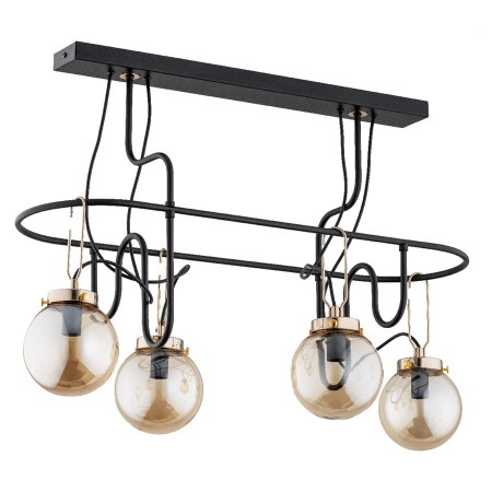 LAMPA SUFITOWA ALFA VENTIS CZARNA 4xE14
