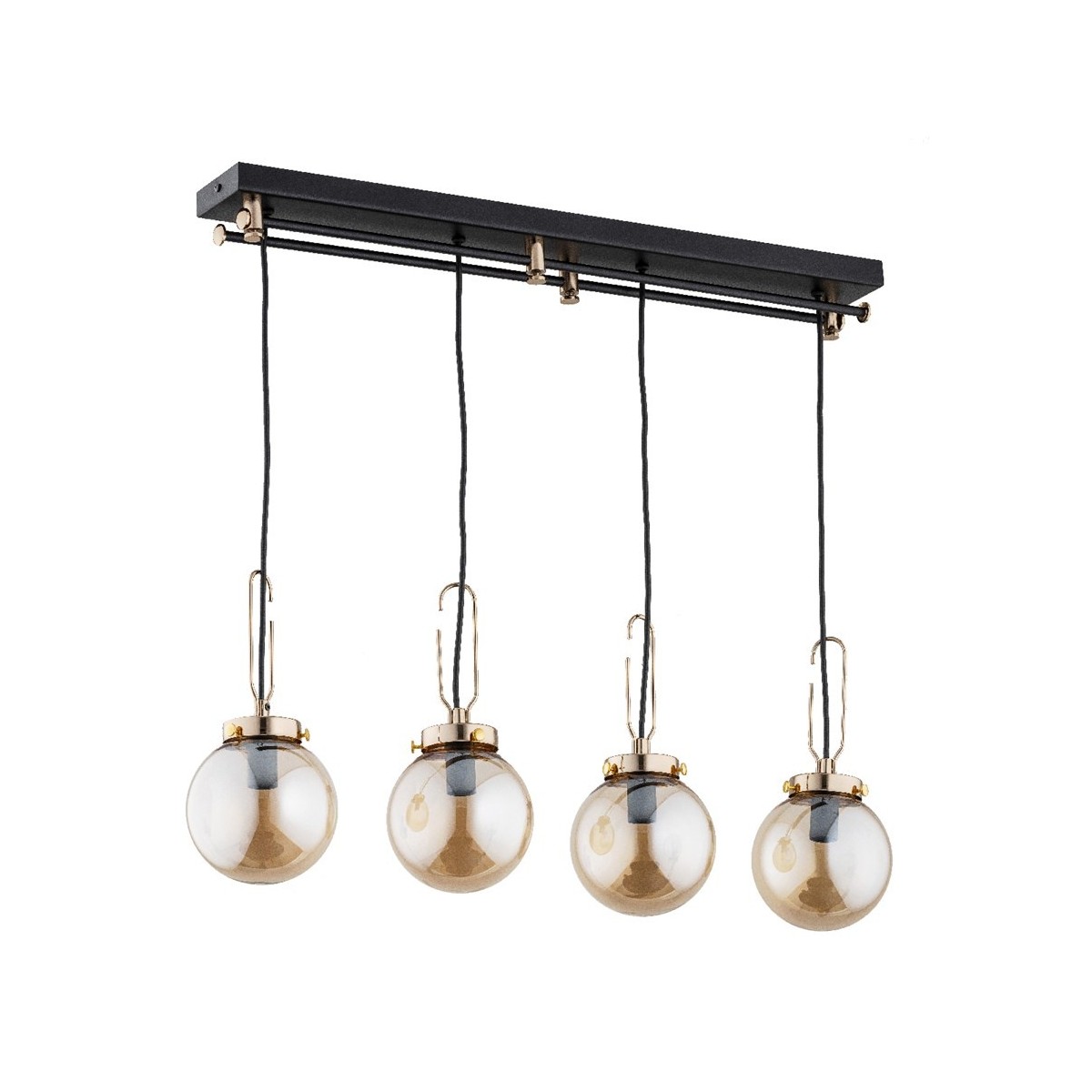 LAMPA WISZĄCA ALFA VOLANS CZARNA 4xE14