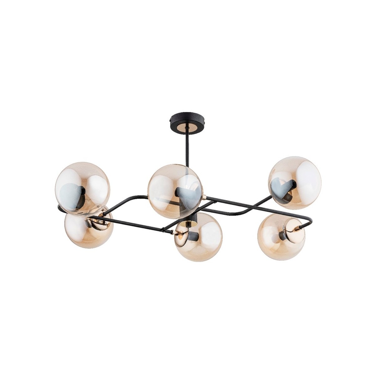 LAMPA SUFITOWA ALFA LENTUS CZARNA 6xE14