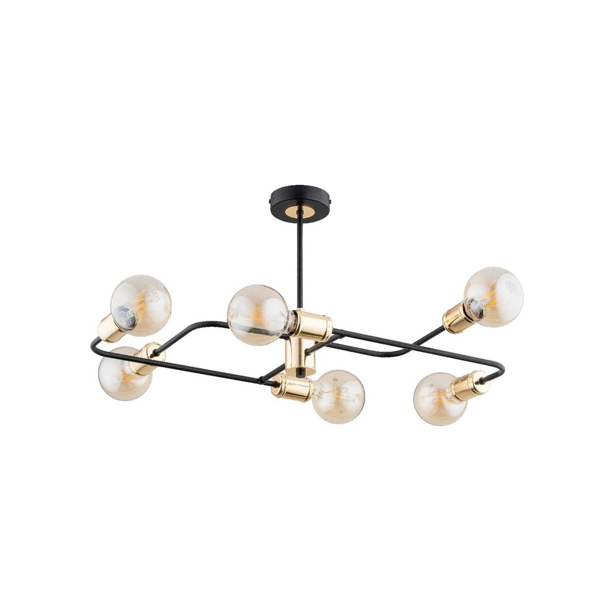 LAMPA SUFITOWA ALFA LATINUM CZARNA 6xE14