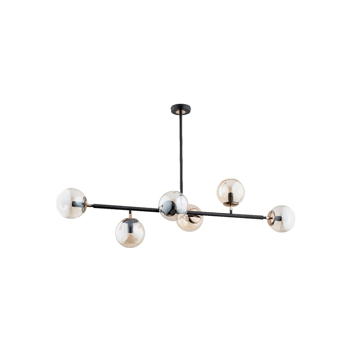 LAMPA SUFITOWA ALFA SERGIO CZARNA 6xE14