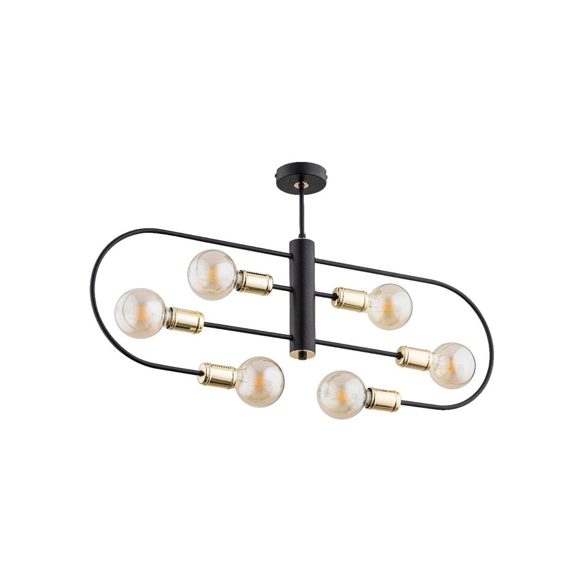 LAMPA SUFITOWA ALFA SIGNA CZARNA 6xE27