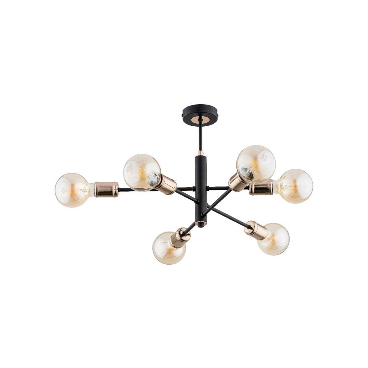 LAMPA SUFITOWA ALFA ORIS CZARNA 6xE27