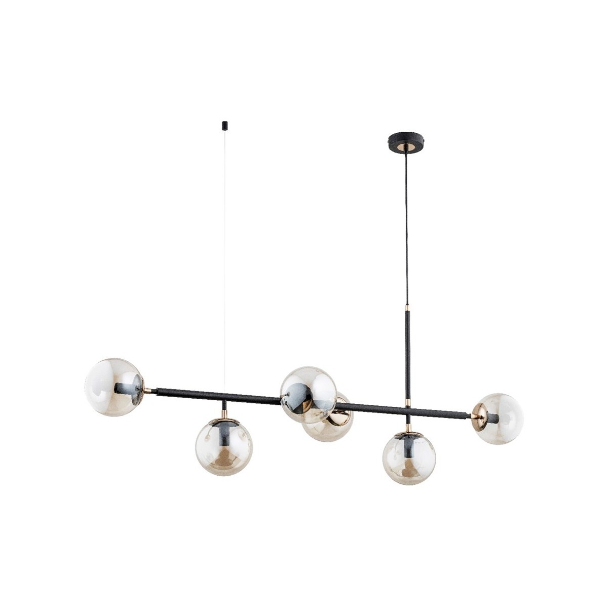 LAMPA WISZĄCA ALFA PRIMO CZARNA 6xE14