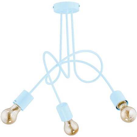 LAMPA SUFITOWA ALFA TANGO NIEBIESKA 3xE27