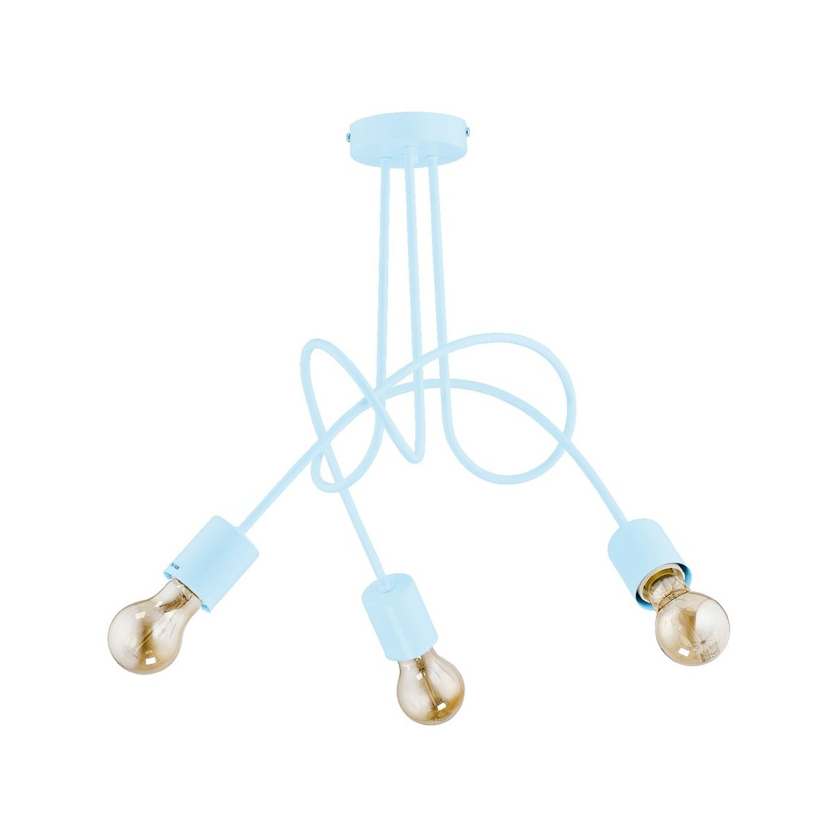 LAMPA SUFITOWA ALFA TANGO NIEBIESKA 3xE27