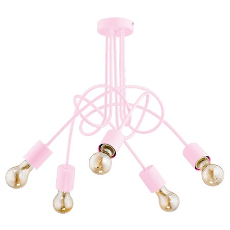 LAMPA SUFITOWA ALFA TANGO RÓŻOWA 5xE27
