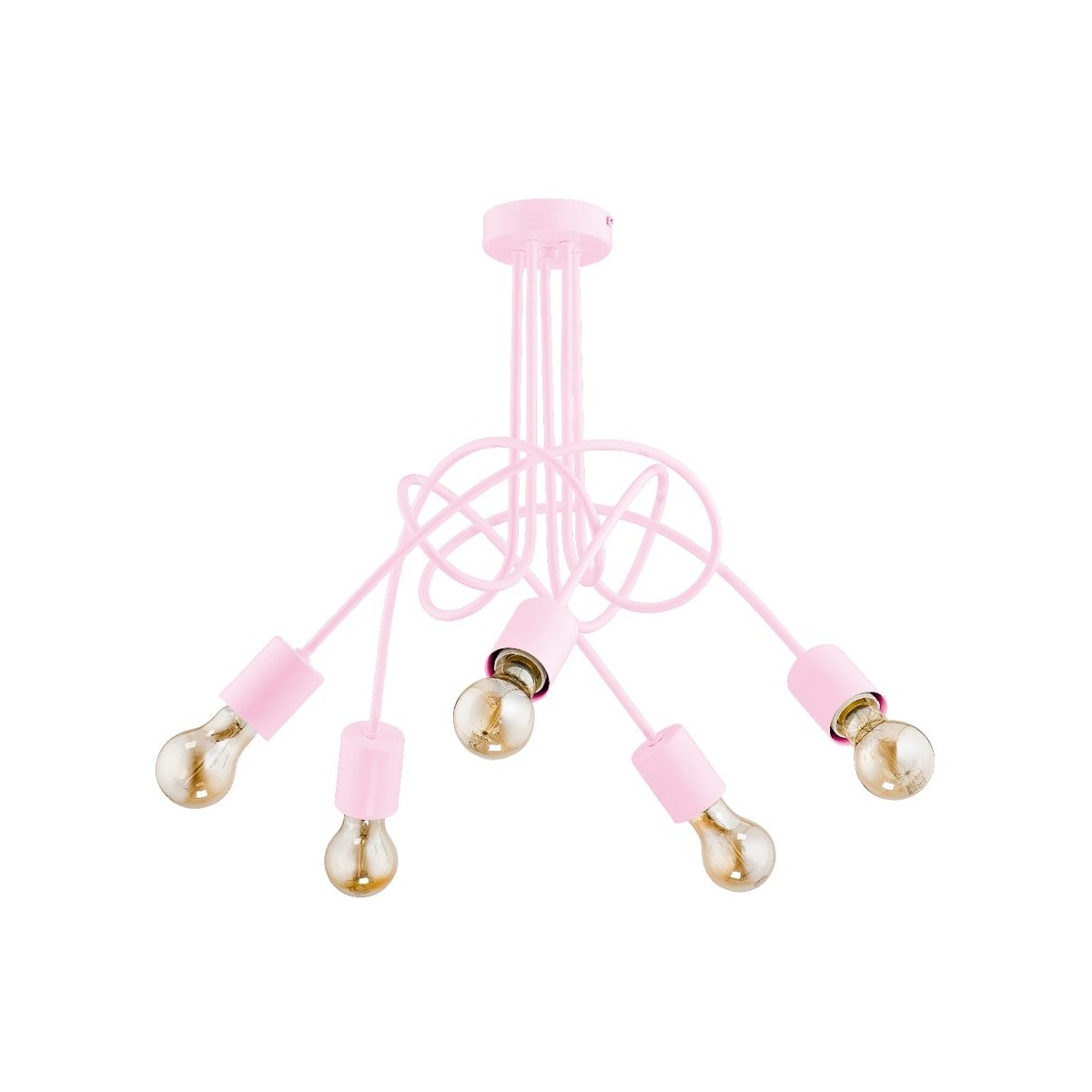 LAMPA SUFITOWA ALFA TANGO RÓŻOWA 5xE27