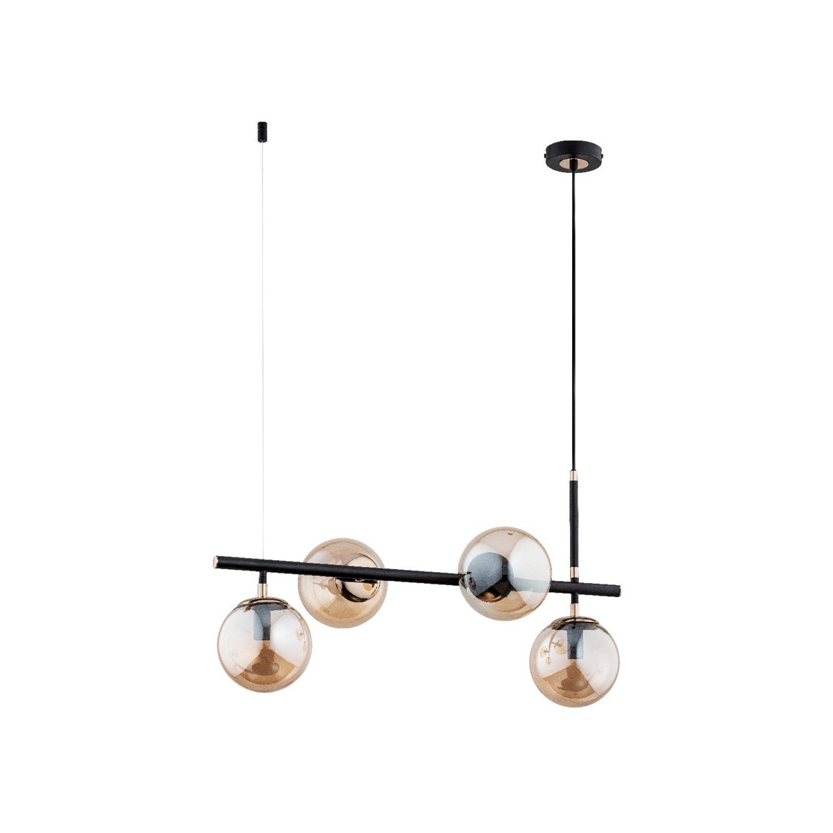 LAMPA WISZĄCA ALFA FIORE CZARNA 4xE14