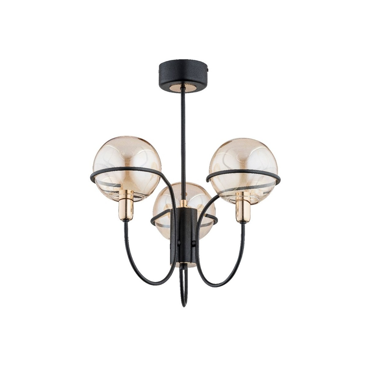 LAMPA SUFITOWA ALFA PETRA CZARNA 3xE14