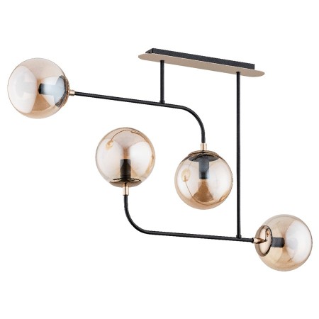 LAMPA SUFITOWA ALFA TACO CZARNO-ZŁOTA 4xE14
