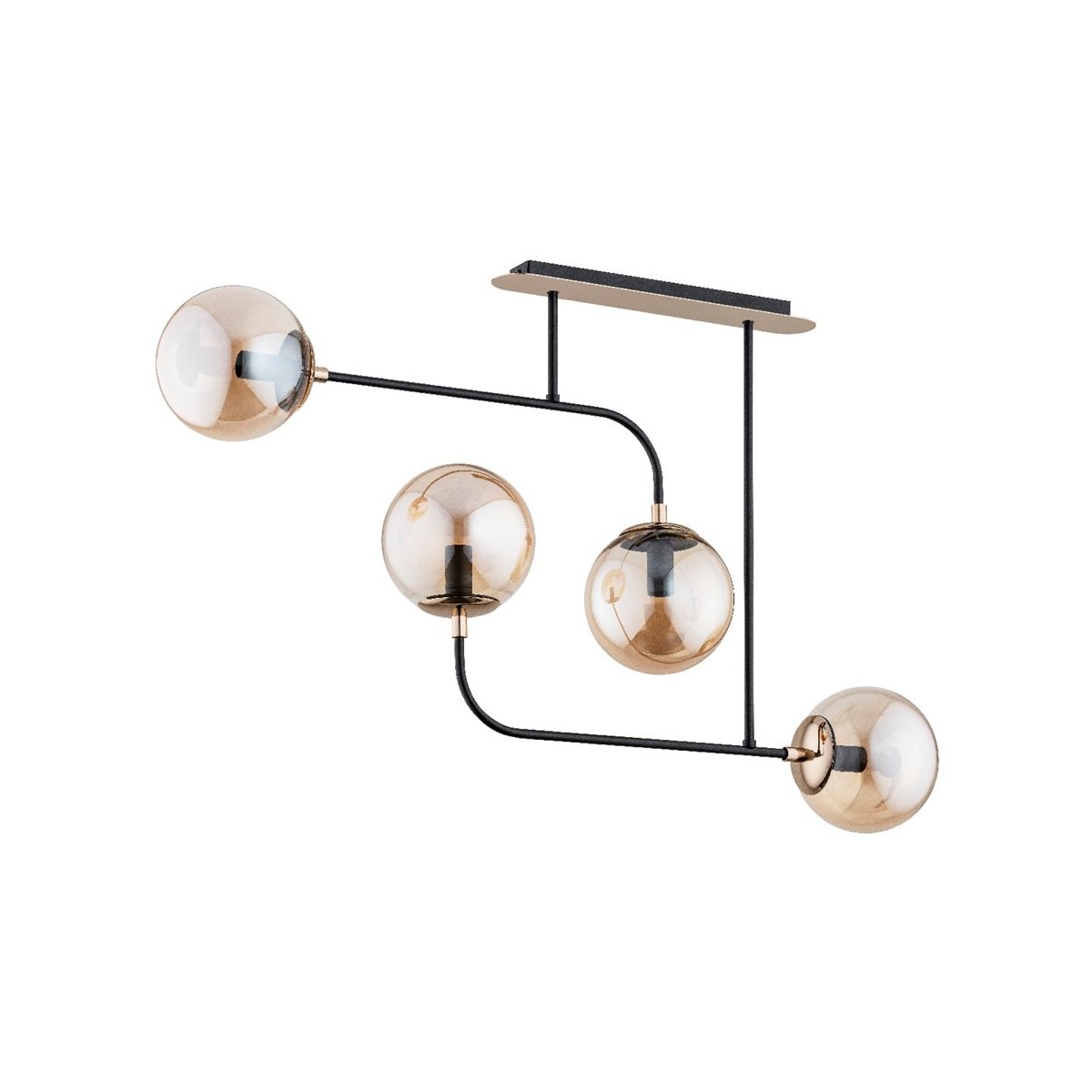 LAMPA SUFITOWA ALFA TACO CZARNO-ZŁOTA 4xE14