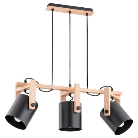 LAMPA WISZĄCA ALFA TROIS DREWNIANA 3xE27