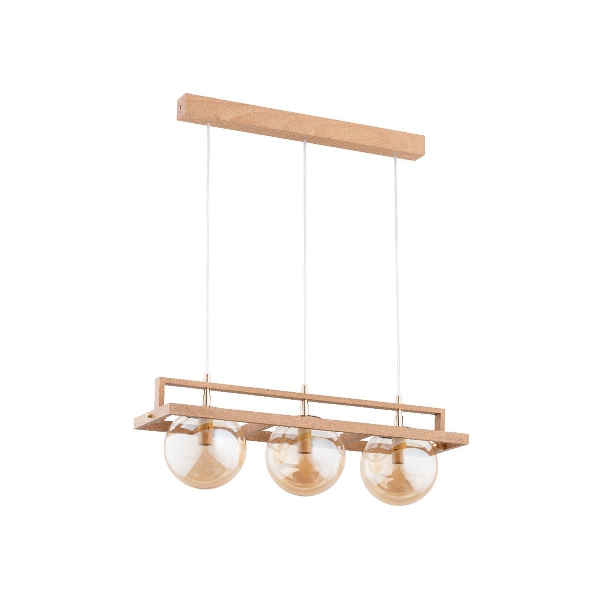 LAMPA WISZĄCA ALFA FRIF DREWNIANA 3xE14